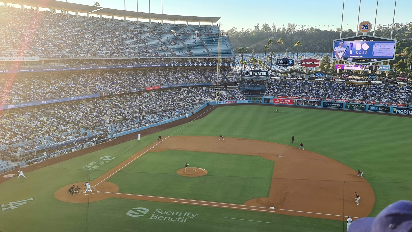 Los Angeles Dodgers vs Arizona Diamondbacks, Shohei Ohtani to bat.